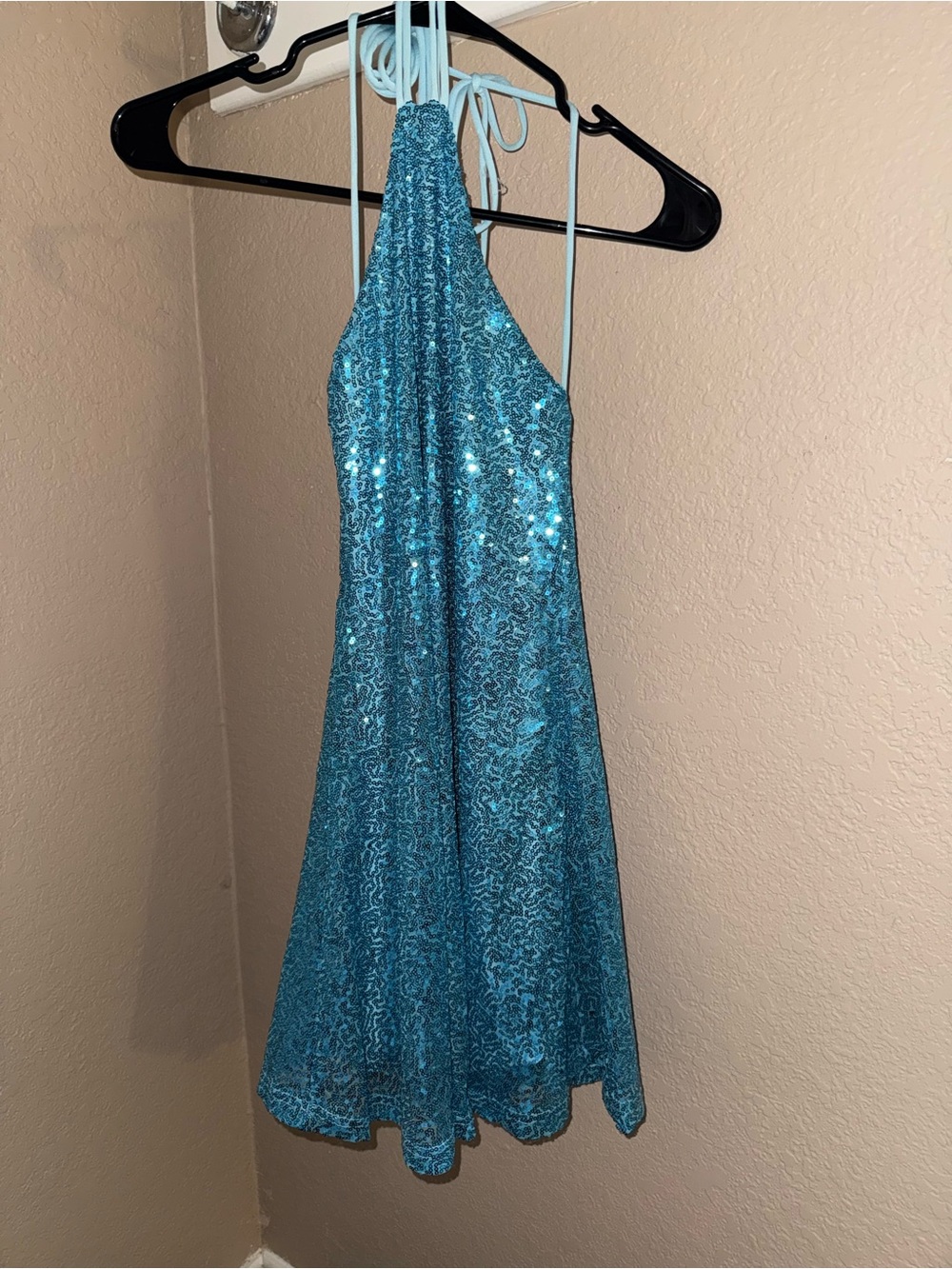 Sequin Halter Mini Dress